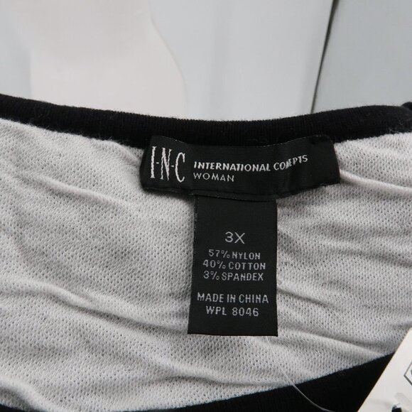 INC International Concepts Black White Long Sleeve Sweater Style Tunic 3XL NWT - Picture 3 of 11